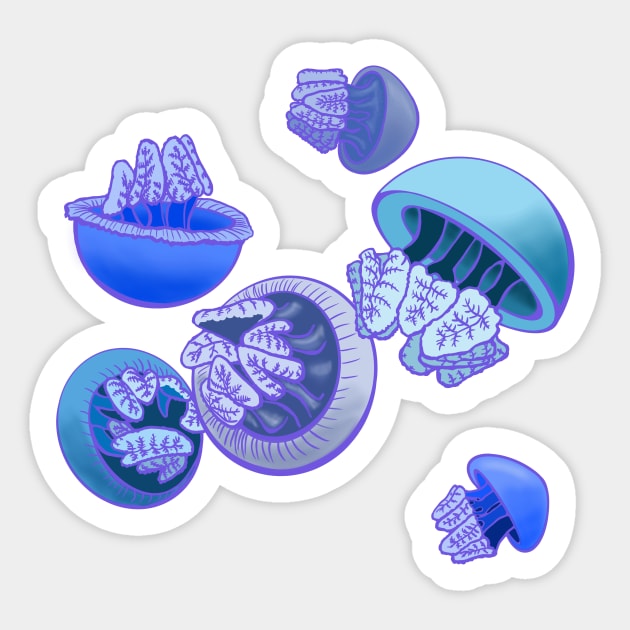 Blue Blubber Jelly Invasion! Sticker by RJKpoyp